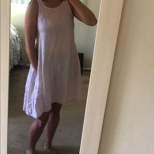 CP shades pink chambray linen Jacqui dress